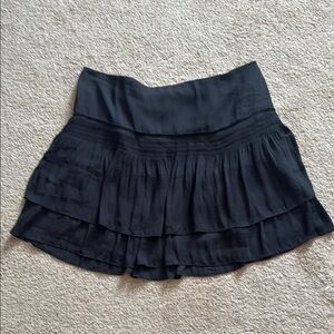 White House Black Market Classic Black Ruffled Mini Skirt